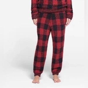NWT Skims cozy knit unisex black and red pants size S/M